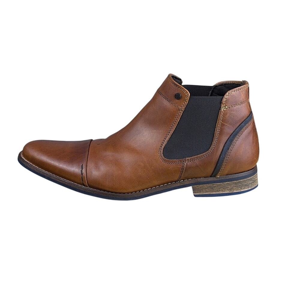 Bull Boxer Navos Brown Leather Chelsea Boots Mens Size 8 Cap Toe
